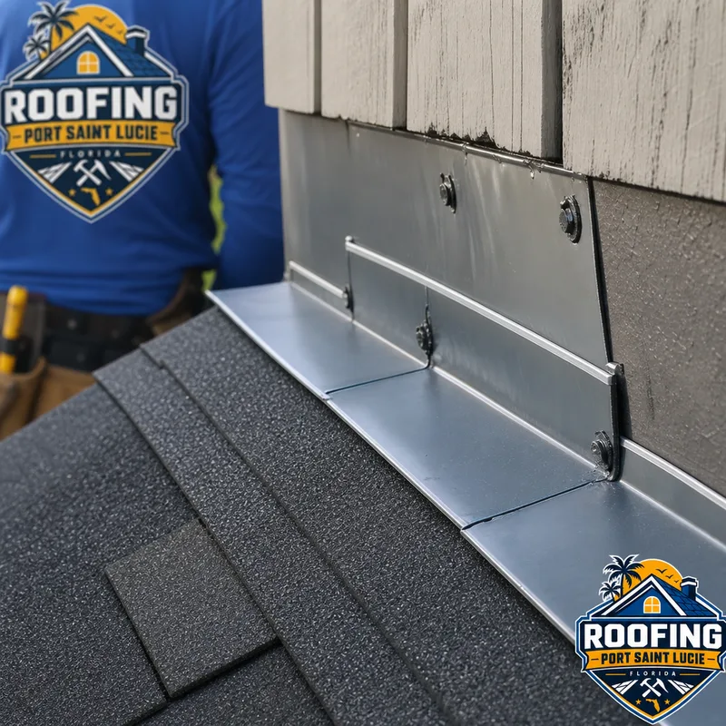 Properly installed step flashing and counterflashing at a roof-to-wall transition